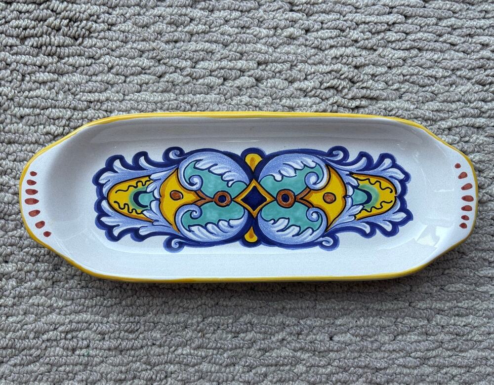 CERAMICA NOVA DERUTA Ceramic Serving Tray Dish Hand Painted Made in Italy